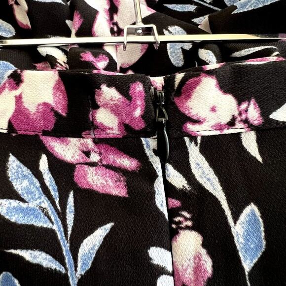 Kendall & Kylie Palazzo Purple Pant Floral Print High Waisted Multicolor Wide - Picture 10 of 15